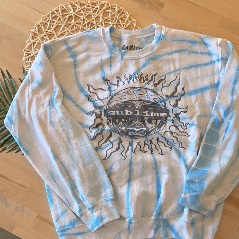 Sublime Urban Outfitters Blue Tie-Dye Crewneck Sweatshirt size SMALL